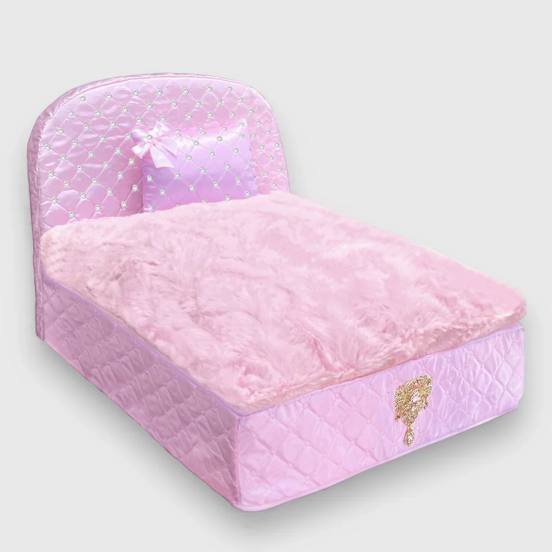 Glamour Baby Dog Bed in Blush Logo